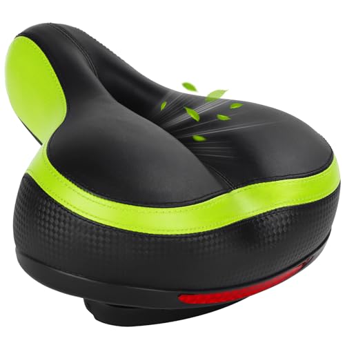 Fahrradsattel Fahrradsitz für Damen Herren Bequem Weich Gel Fahrrad Sattel Wasserdicht Atmungsaktiv mit Reflektor Grün Fahrradsattel Fahrradsitz für Damen Herren Bequem Weich Gel Fahrrad Sattel Wasserdicht Atmungsaktiv mit Reflektor Grün von TONBUX