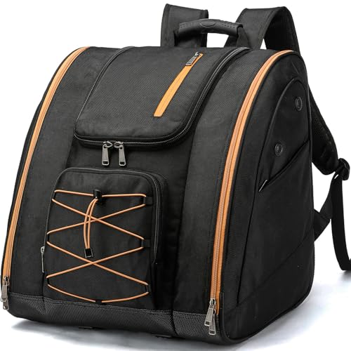 TONRUYN Skischuhtasche mit Helmfach und Rucksackgurten, 50L Skirucksack Skischuh Rucksack für Herren Damen, wasserdichte Stiefeltasche für Snowboardstiefel, Handschuhe, Goggle, Schwarz-Ora TONRUYN Skischuhtasche mit Helmfach und Rucksackgurten, 50L Skirucksack Skischuh Rucksack für Herren Damen, wasserdichte Stiefeltasche für Snowboardstiefel, Handschuhe, Goggle, Schwarz-Ora von TONRUYN