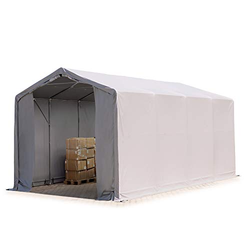TOOLPORT Zelthalle 4x8 m / 3m Seitenhöhe Garage Industriezelt Lagerhalle PVC Plane 850 N wasserdicht grau TOOLPORT Zelthalle 4x8 m / 3m Seitenhöhe Garage Industriezelt Lagerhalle PVC Plane 850 N wasserdicht grau von TOOLPORT
