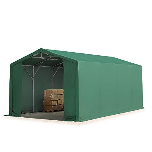 TOOLPORT Zelthalle 4x8 m / 3m Seitenhöhe Garage Industriezelt Lagerhalle PVC Plane 850 N wasserdicht grün TOOLPORT Zelthalle 4x8 m / 3m Seitenhöhe Garage Industriezelt Lagerhalle PVC Plane 850 N wasserdicht grün von TOOLPORT