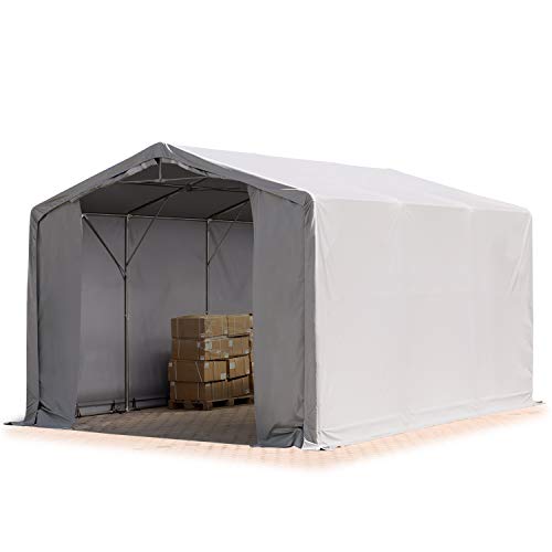 TOOLPORT Zelthalle 6x6 m / 3m Seitenhöhe Garage Industriezelt Lagerhalle PVC Plane 850 N wasserdicht grau TOOLPORT Zelthalle 6x6 m / 3m Seitenhöhe Garage Industriezelt Lagerhalle PVC Plane 850 N wasserdicht grau von TOOLPORT