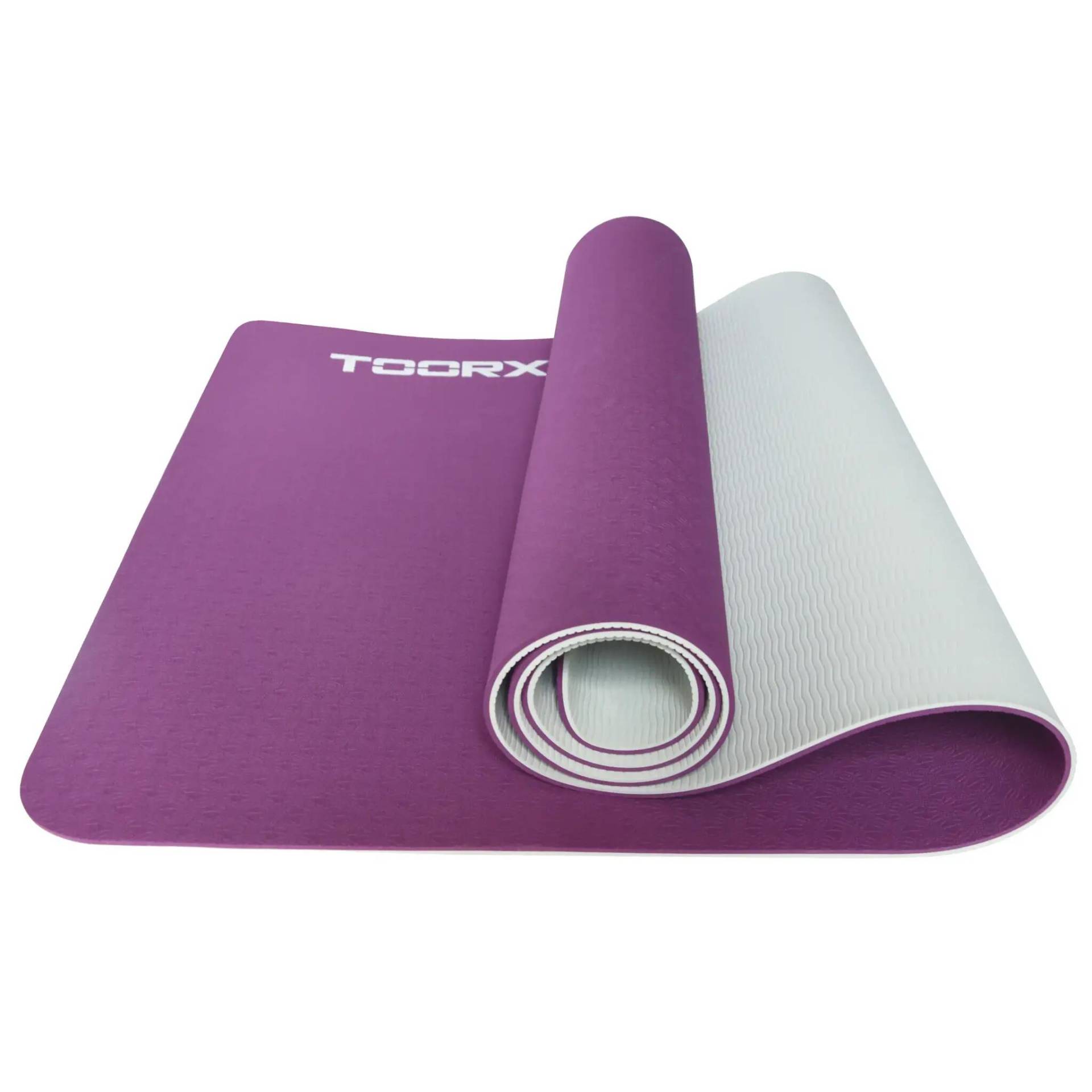 Tapis de Yoga - 183 x 60 x 0.6 cm - Dual Colour - Bordeauxrot und Perlmutt von TOORX