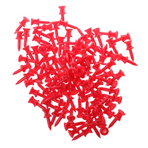 TOOYFUL 100 PC/Satz Professionelle 50mm 1.97 "Kunststoff Schloss Golf Tees Weiß - Rot, 32mm von TOOYFUL