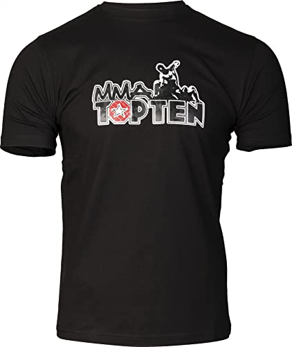 TOP TEN MMA Unisex – Erwachsene 1477-9004 T-Shirts & Tops für Fußball-Fans, Schwarz, M von TOP TEN MMA