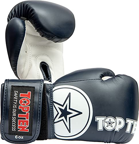 TOP TEN Boxhandschuhe „Kids“ - blau-Weiss, 8 oz von TOP TEN