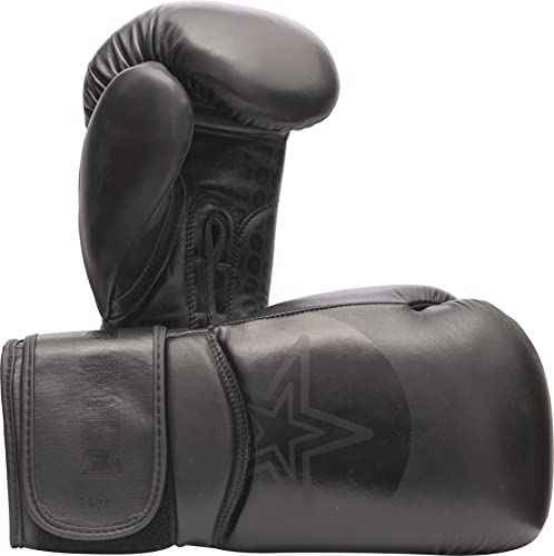 TOP TEN Boxhandschuhe „Wrist Star“ - schwarz-schwarz, 12 oz von TOP TEN