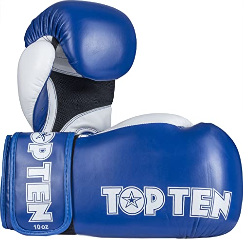 TOP TEN Boxhandschuhe „XLP“ - 10 oz, blau-Weiss TOP TEN Boxhandschuhe „XLP“ - 10 oz, blau-Weiss von TOP TEN