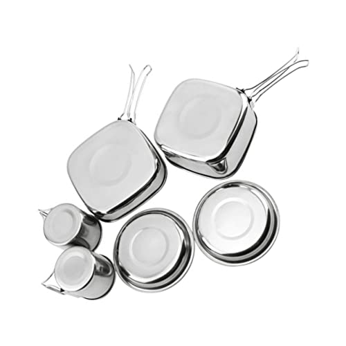 TOPBATHY 1 Satz Camping-Topf-Set Camping Bento Lunchbox Camping-küchenutensilien Nagelhautentferner Aus Quarzstein Bento-Lunchbox Campingbesteck Reise-Lunchbox Essensboxen Plastik Silver von TOPBATHY