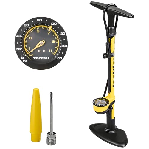 Topeak JoeBlow Sport III Fahrradpumpe – Hochdruck-Standpumpe mit großem 7,6 cm Messgerät, robustem Stahlfass und Doppelkopfventil-Kompatibilität Topeak JoeBlow Sport III Fahrradpumpe – Hochdruck-Standpumpe mit großem 7,6 cm Messgerät, robustem Stahlfass und Doppelkopfventil-Kompatibilität von TOPEAK