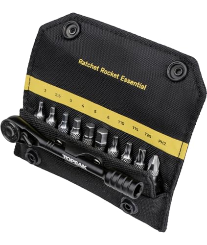 Topeak Ratchet Rocket Essential Ratschenset Werkzeug mittlere Set aus Aluminium und Nylon in der Farbe Schwarz, Gewicht: 107 g Maße: 10,7x4x2,2 cm, 15410076 Topeak Ratchet Rocket Essential Ratschenset Werkzeug mittlere Set aus Aluminium und Nylon in der Farbe Schwarz, Gewicht: 107 g Maße: 10,7x4x2,2 cm, 15410076 von TOPEAK