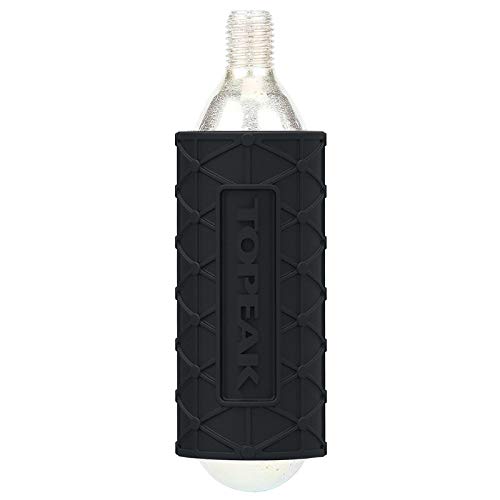 Topeak Silikonschutzhülle CO2 Sleeve 16G für CO2-Gewindekartuschen aus Silikon in der Farbe Schwarz 2er Pack, Maße: 2,8cm x 2,8cm x 5,9cm, 15712011 von TOPEAK