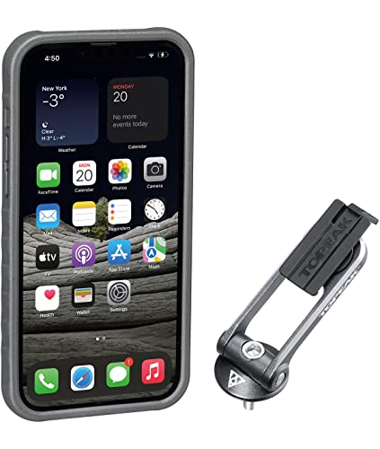 Topeak Unisex – Erwachsene RideCase für iPhone 13 Pro Max, Black/Gray, mit Halter Smartphone-Hüllen, Schwarz, 16,9 x 8,6 x 15 cm von TOPEAK
