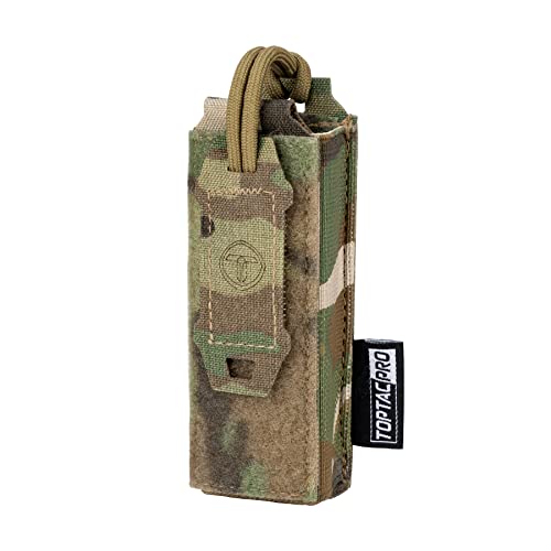 TOPTACPRO Einzelne Pistole Molle Mag Tasche M1911 92F 9mm .40S&M Open Top Magazin Halter Tactical Tool Pouch Taschenlampe Holster 500D Nylon(Multi-camo) von TOPTACPRO