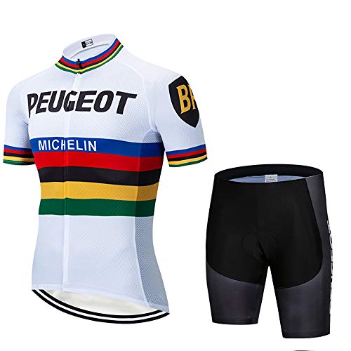 Fahrradbekleidung Herren Set Atmungsaktiv Sommer Radtrikot Kurzarm und Radhose mit Gelpolster Radsport Trikot Set von TOPVTT