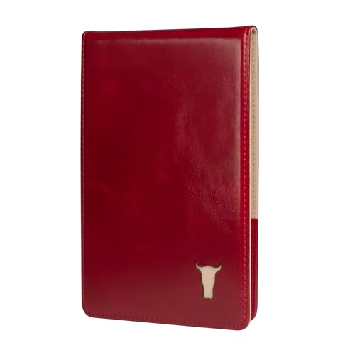 TORRO Golf Scorekartenhalter und Yardage-Buch-Cover – Echteder Golf Scorekarte und Yardage Wallet mit Bleistiftschlaufe (Rot) von TORRO
