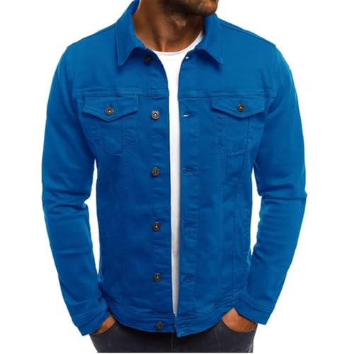 Klassische Jeansjacke Für Herren, Slim Fit Jeansjacke Für Herren (XX-Large,Blue) von TOTDYIKH