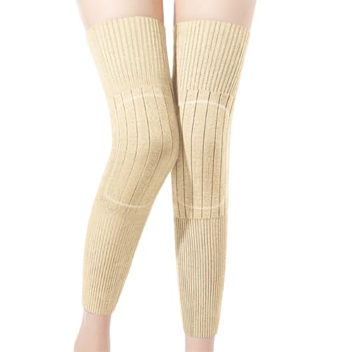 Warme Overknee-Socken aus Kaschmir, Knieschoner aus Kaschmir, warme, extralange Unisex-Stricksocken (Large,Skin Color) von TOTDYIKH