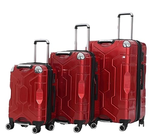 TOTIKI Koffer 3-teiliges Gepäckset, Großraumkoffer, Handgepäck, TSA-Zollkoffer Rollkoffer (Color : Rood, Size : 20+24+28in) von TOTIKI
