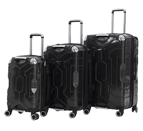 TOTIKI Koffer 3-teiliges Gepäckset, Großraumkoffer, Handgepäck, TSA-Zollkoffer Rollkoffer (Color : Svart, Size : 20+24+28in) von TOTIKI