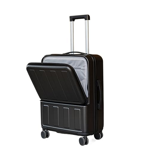 TOTIKI Koffer Gepäck Mit TSA-Schloss Und USB-Ladeanschluss, Kann Im Flugzeug Getragen Werden. Damenkoffer Rollkoffer (Color : Svart, Size : 20in) von TOTIKI