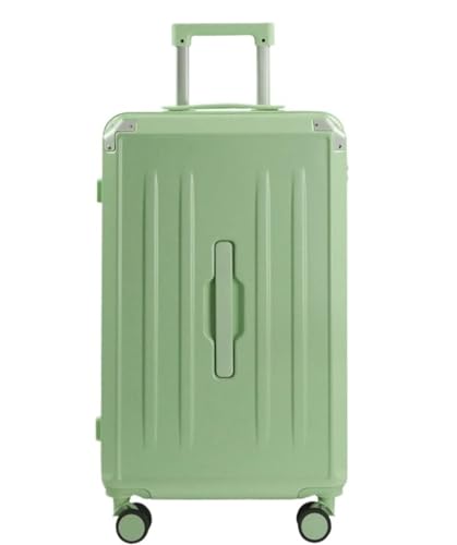 TOTIKI Koffer Koffer Mit Getränkehalter, USB-Spinnerrädern, Hartschalengepäck, Handgepäck Rollkoffer (Color : Grün, Size : 28inch) von TOTIKI