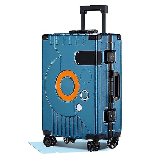 TOTIKI Koffer Leichter Koffer Mit TSA-Schloss, Universalrädern, Aluminiumrahmen, Handgepäck Rollkoffer (Color : Blue, Size : 24 inch) von TOTIKI