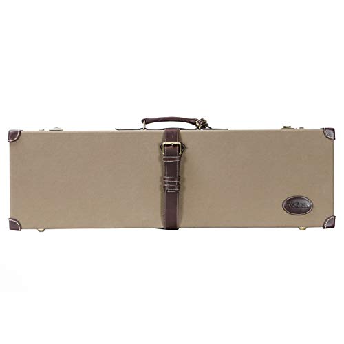 TOURBON Jagd Leinwand & Leder Luxus Heavy Duty Shotgun Box Gun Case mit Codeschloss - Grün von TOURBON