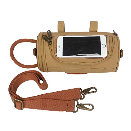 TOURBON wasserdichte Canvas Bike Packtaschen Fahrrad Tasche Lenkertasche - Khaki TOURBON wasserdichte Canvas Bike Packtaschen Fahrrad Tasche Lenkertasche - Khaki von TOURBON