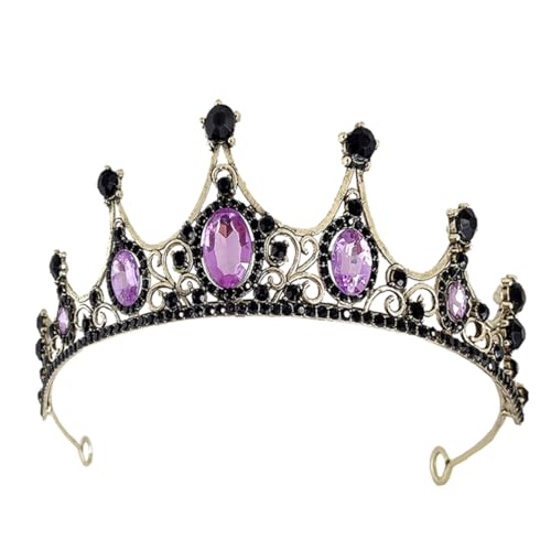 TOVINANNA Kinderkrone Tiaras Königin Für Frauen Tiara-stirnbänder Brauthaar Braut Kopfschmuck Haarschmuck Für Die Braut Brautjungfer Braut Schärpe Königlich Mode Party Zinklegierung Violett von TOVINANNA