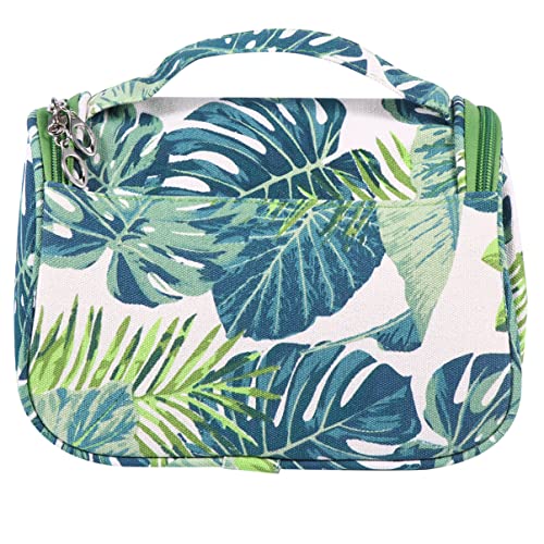 TOVINANNA Tragbare Reise-Make-up-Tasche Kulturtasche Monstera-blattmuster Modische Aufbewahrungstasche mit Reißverschluss von TOVINANNA