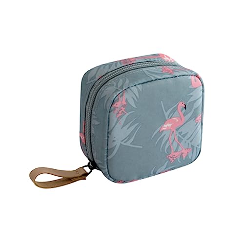 TOVINANNA Schminktasche Waschen Kleiner Kulturbeutel Tragbar Taschen Blumen-Make-up-Tasche Flamingo-Make-up-Tasche Tasche Make-up Wäschesack Kleine Schminktasche Sky-Blue von TOVINANNA