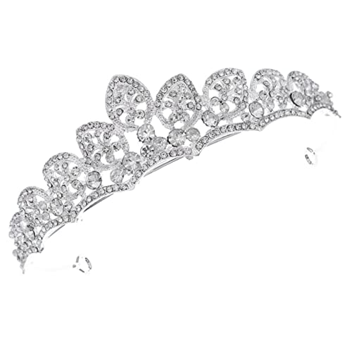 TOVINANNA Strass-Krone Feenkrone Braut Meerjungfrau-Krone Prinzessin Dame Wedding Hair Accessories partydekoration Karnevalskrone Hochzeitskopfschmuck Kronen und Diademe Strasssteine Silver von TOVINANNA