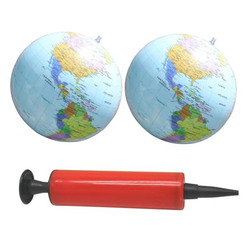 TOYANDONA 1 Satz 16 Sprungball Weltkarte World map spielbuch Erwachsene geobord Stressabbau Wasserball Globuskugel Spielzeug Flummig Kinder hüpfen mit dem Ball Blue von TOYANDONA