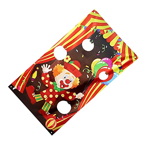 TOYANDONA Banner Der Zirkustruppe Outdoor-spielset Zirkusbanner Spiele Für Draussen Hintergrund des Wurfspiels Outdoor-Spielzeug Sitzsack-wurfspiel Sandsack Werfen Clown-flaggen von TOYANDONA