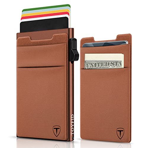 TOYFID Minimalistische Brieftasche-RFID-Schutz-Kartenhalter-Pop up Geldbörse-Schlankes Kreditkartenetui mit Münzfach TOYFID Minimalistische Brieftasche-RFID-Schutz-Kartenhalter-Pop up Geldbörse-Schlankes Kreditkartenetui mit Münzfach von TOYFID