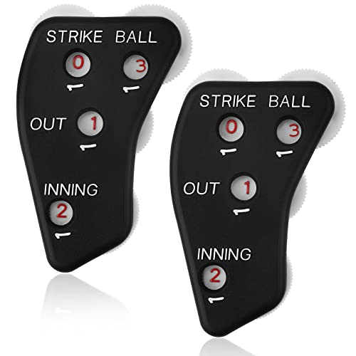 2 Stück Baseball Schiedsrichteranzeige, 4-Rad Baseball Counter Clicker Baseball Zähler Sport Anzeigetafel zum Genauen Aufzeichnen Schlagen von Bällen Outs Innings für Softball-Trainer (Schwarz) von TOYMIS