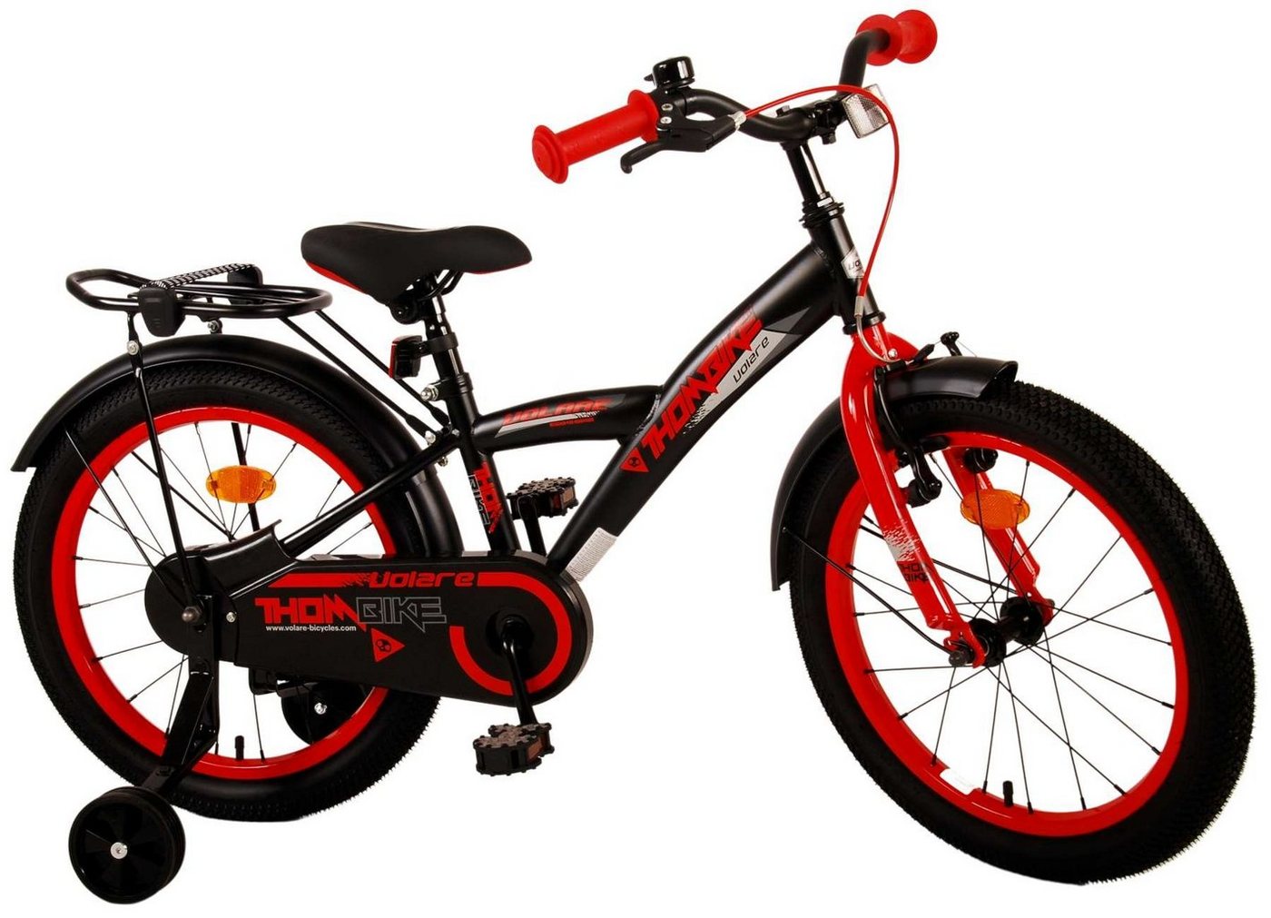 TPFSports Kinderfahrrad Volare Thombike 18 Zoll mit Rücktritt und Handbremse, 1 Gang, (Jungsfahrrad - Jungen Kinderrad - ohne Schaltung - Sicherheitsgriffe), Kinderfahrrad 18 Zoll - Jugend Fahrrad - Kinder Jugend Fahrrad Rot von TPFSports