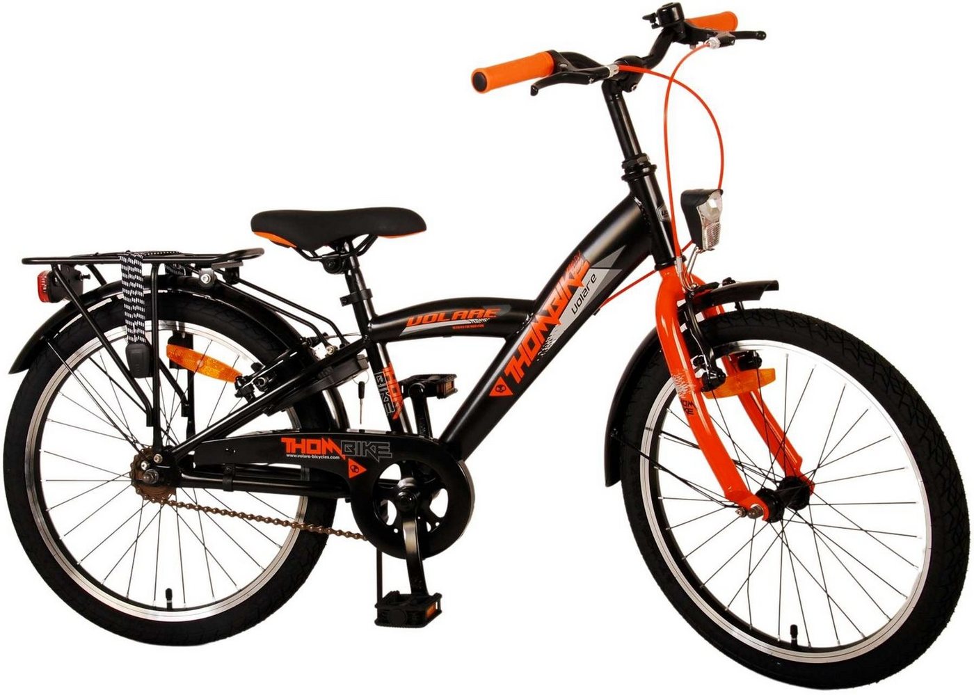 TPFSports Kinderfahrrad Volare Thombike 20 Zoll mit 2 Handbremsen, 1 Gang, (Jungsfahrrad - Jungen Kinderrad - ohne Schaltung - Sicherheitsgriffe), Kinderfahrrad 20 Zoll - Jugend Fahrrad - Kinder Jugend Fahrrad Orange von TPFSports