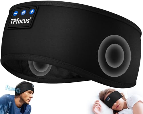 TPfocus Schlafkopfhörer Bluetooth V5.3 Stirnband kopfhörer Bluetooth Sleep Headphones Wiederaufladbar mit HD Stereo Lautsprecher für Laufen, Reisen und Entspannen von TPfocus