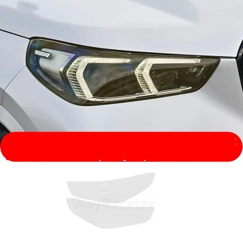 TQABADQ 2 Stück Auto Scheinwerfer Schutzfolie Transparent Rauch Schwarz TPU Aufkleber, für BMW X1 U11 U12 iX1 2022 2023 2024 Zubehör von TQABADQ