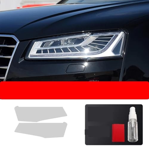 TQABADQ Auto Frontlicht Transparent TPU Aufkleber Scheinwerfer Schutzfolie, Für Audi A3 8V A4 B8 B9 A5 A6 C8 A7 A8 TT E tron R8 von TQABADQ