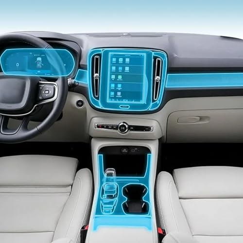 TQABADQ Auto Innenraum Mittelkonsole Transparente TPU Schutzfolie, für Volvo XC40 2020-2024 Autozubehör von TQABADQ