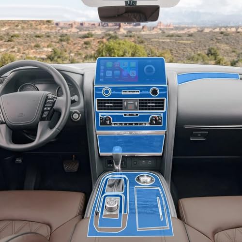 TQABADQ Auto Interieur Piano Board Schutzfolie TPU transparent Selbstklebende Lackfolie, für Nissan Patrol 2023 Autozubehör von TQABADQ