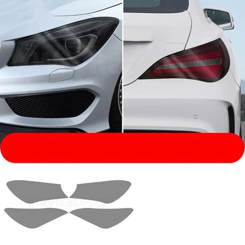 TQABADQ Auto Scheinwerfer Schutzfolie Rücklicht Transparent Rauchschwarz TPU Aufkleber, Für Mercedes Benz C 117X117 W117 CLA Klasse AMG von TQABADQ