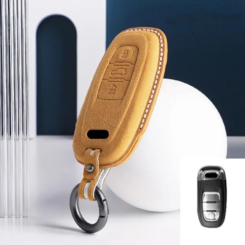 TQABADQ Wrap Car Remote Key Case Cover Shell, für Audi Q8 RS Q8 A6 C8 S6 RS6 A7 S7 RS7 A3 8Y A8 D5 4N RS E-tron GT Q4 Q7 4M von TQABADQ