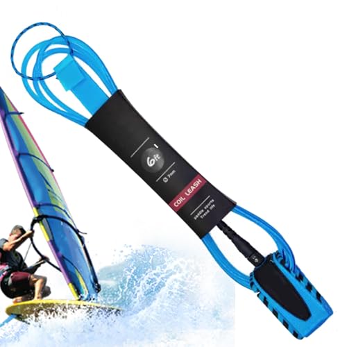 TQEBWUS Paddle Board Strap Ankle,Surf Ankle Strap - Gerades Surfbrettseil,Surfbrett-Beinseil 6/7/8/9/10 FT, Sicherheitsseil-Knöchelriemen für Shortboard, Longboard, Paddleboard von TQEBWUS