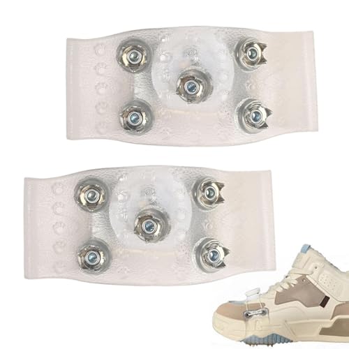 TQEBWUS Schneespikes Für Schuhe, Gripper Spikes Für Schuhe Winter | Eisgreifer Für Schuhe - Transparent Schneeschuh Spikes Robuste Eisstollen Mit 5 Spikes, Schuhspikes Für Schnee Und Eise rutschfeste von TQEBWUS