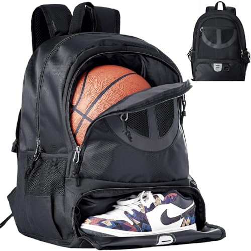 TRAILKICKER Schwarzer Netzstoff-Rucksack für Sport, Volleyball, Fußball, Basketball, mit Ball- und Schuhfach, für Jungen, Mädchen, Herren, Damen TRAILKICKER Schwarzer Netzstoff-Rucksack für Sport, Volleyball, Fußball, Basketball, mit Ball- und Schuhfach, für Jungen, Mädchen, Herren, Damen von TRAILKICKER