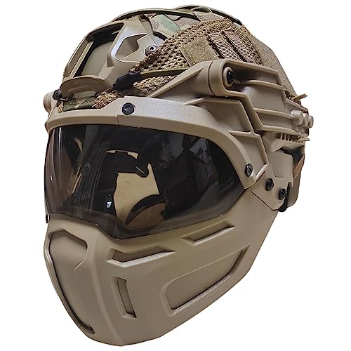 Airsoft Helm mit Fast Helm Abdeckung, Maske und Schutzbrille, Outdoor Vollschutz Taktikausrüstung für CBQ Militär Jagdspiel C von TRCTIC