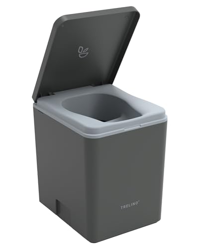 TRELINO Trockentrenntoilette Evo - Mobile Toilette für Camping und Outdoor - Trenntoilette für Camper Van und Wohnmobil ohne Strom (Anthrazit L (33x39x43)) von TRELINO